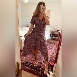 Red Dotted Waist Tie Dress